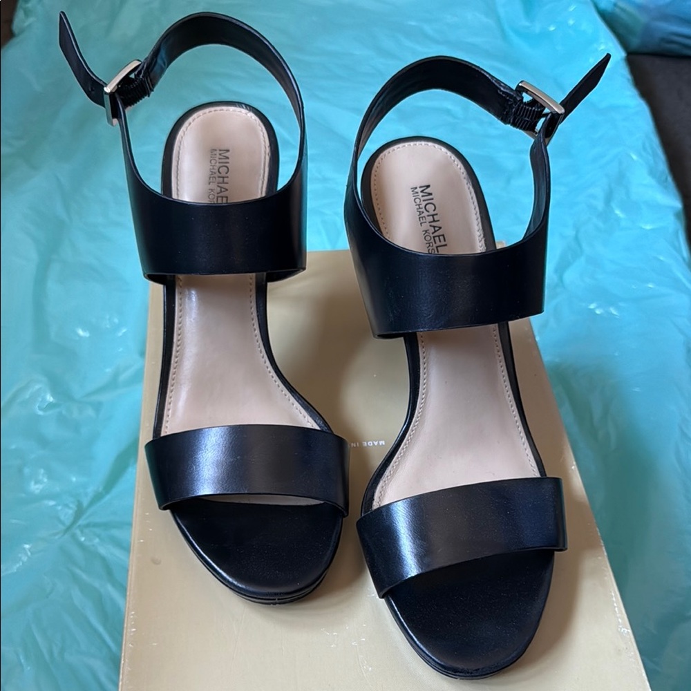 Michael Kors Black Sandals with Ankle Strap
